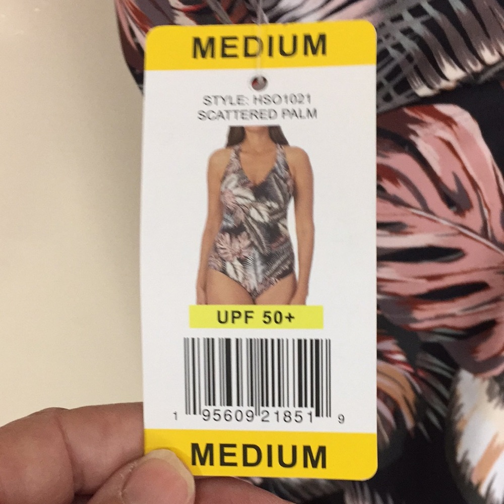 Hurley Scattered Palm One Piece V Neck Swimsuit Size Medium NWT - Picture 12 of 15